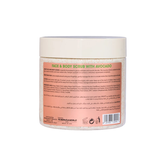 Brightening & Smoothing Face & Body Scrub Infused with Avocado