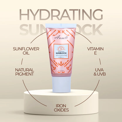 SPF+ 50 Hydrating Sunblock With Foundation - 50ml