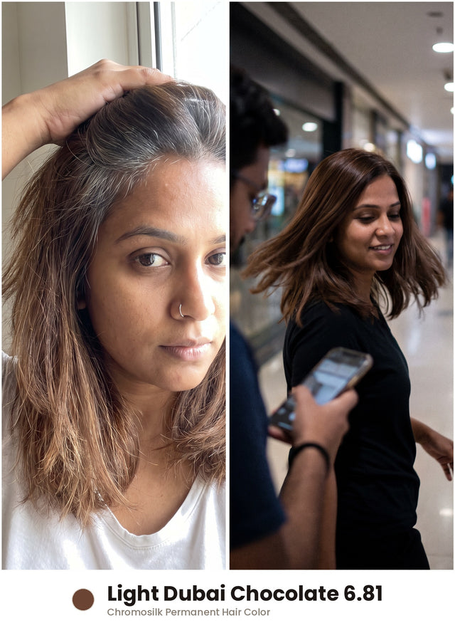 Before and after – Light Dubai Chocolate 6.81
