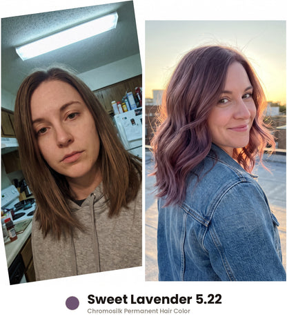 Before and after – Chromosilk Sweet Lavender 5.22