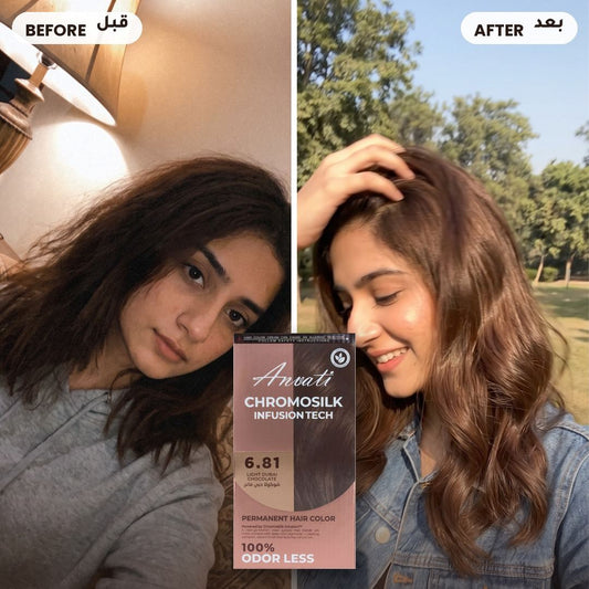 Chromosilk Light Dubai Chocolate 6.81 – before and after with the box