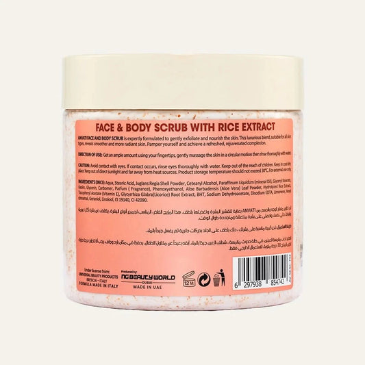 Brightening & Smoothing Face & Body Scrub Infused with Rice Extract - Anvati Beauty