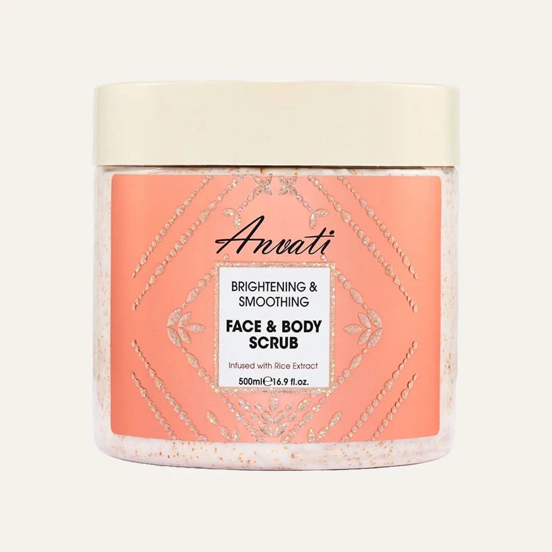 Brightening & Smoothing Face & Body Scrub Infused with Rice Extract - Anvati Beauty