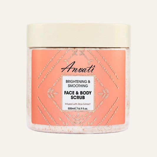 Brightening & Smoothing Face & Body Scrub Infused with Rice Extract - Anvati Beauty