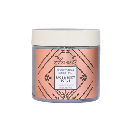 Brightening & Smoothing Face & Body Scrub Infused with Charcoal